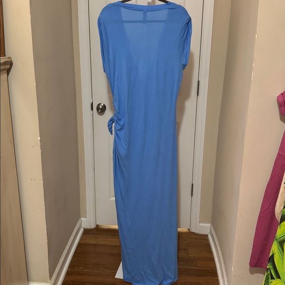 SKIMS Blue Wrap Dress skims tie dress blue 3x - mordernwear.com